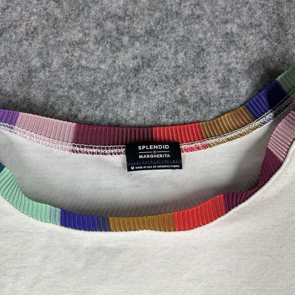 Splendid X Margherita Shirt Womens Medium Wool Blend Colorful Neckline Top - Picture 3 of 7